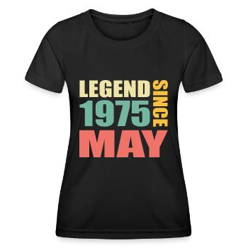49ème anniversaire mai vintage 1975 idée cadeau - T-shirt sport Femme - noir - Devant - AI Model Female 172 light (172cm)