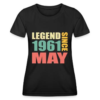 63. Geburtstag Mai Jahrgang 1961 Geschenkidee - Frauen Funktions-T-Shirt - Schwarz - Vorne - AI Model Female 172 light (172cm)