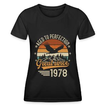 1978 Vintage Rétro Vintage Cadeau d’anniversaire - T-shirt sport Femme - noir - Devant - AI Model Female 172 light (172cm)