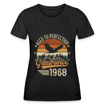 1968 Vintage Vintage Rétro Cadeau d’Anniversaire - T-shirt sport Femme - noir - Devant - AI Model Female 172 light (172cm)
