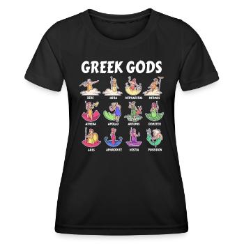Götter der griechischen Mythologie - Antike Götter Griechenlands - Frauen Funktions-T-Shirt - Schwarz - Vorne - AI Model Female 172 light (172cm)