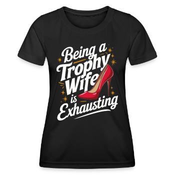 Frau Ehefrau Partnerin Familie Verheiratet - Frauen Funktions-T-Shirt - Schwarz - Vorne - AI Model Female 172 light (172cm)