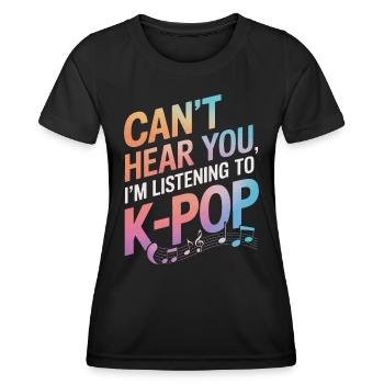 Musique K-Pop Pop Coréenne - T-shirt sport Femme - noir - Devant - AI Model Female 172 light (172cm)