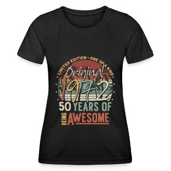 50 birthday 1972 vintage vintage birthday - Women's Functional T-Shirt - black - Front - AI Model Female 172 light (172cm)