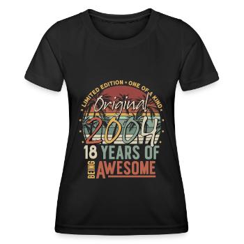 18 birthday 2004 vintage vintage birthday - Women's Functional T-Shirt - black - Front - AI Model Female 172 light (172cm)
