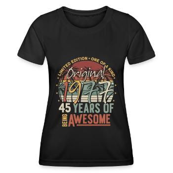 45 birthday 1977 vintage vintage birthday - Women's Functional T-Shirt - black - Front - AI Model Female 172 light (172cm)