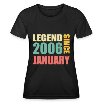 18e anniversaire janvier Vintage 2006 idée cadeau - T-shirt sport Femme - noir - Devant - AI Model Female 172 light (172cm)