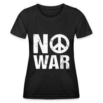 No War Peace Sign - Women's Functional T-Shirt - black - Front - AI Model Female 172 light (172cm)