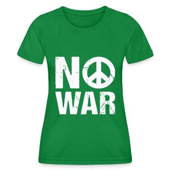 No War Peace Sign - Women's Functional T-Shirt - kelly green - Front - AI Model Female 172 dark (172cm)
