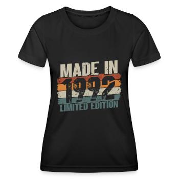 Née en 1992 né 29 anniversaire cadeau - T-shirt sport Femme - noir - Devant - AI Model Female 172 light (172cm)