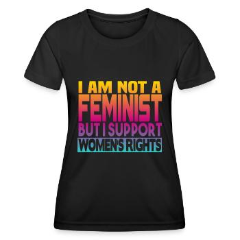 Unterstützt Frauenrechte - Frauen Funktions-T-Shirt - Schwarz - Vorne - AI Model Female 172 light (172cm)