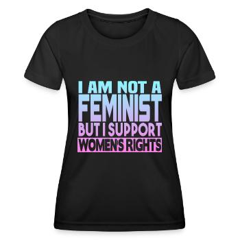 Unterstützt Frauenrechte - Frauen Funktions-T-Shirt - Schwarz - Vorne - AI Model Female 172 light (172cm)