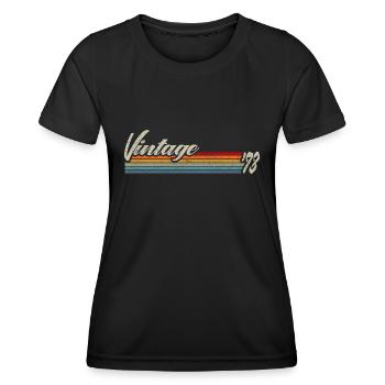 Vintage Since 1973 - Cadeau 48e anniversaire - T-shirt sport Femme - noir - Devant - AI Model Female 172 light (172cm)