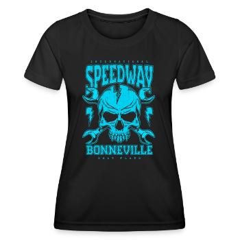 Bonneville Salt Flats Voiture de course rétro vintage - T-shirt sport Femme - noir - Devant - AI Model Female 172 light (172cm)