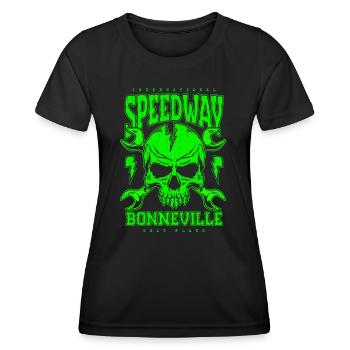 Bonneville Salt Flats Voiture de course rétro vintage - T-shirt sport Femme - noir - Devant - AI Model Female 172 light (172cm)