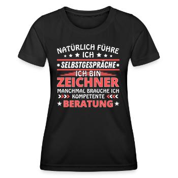 Je me parle à soi-même - Édition Zeichner - T-shirt sport Femme - noir - Devant - AI Model Female 172 light (172cm)