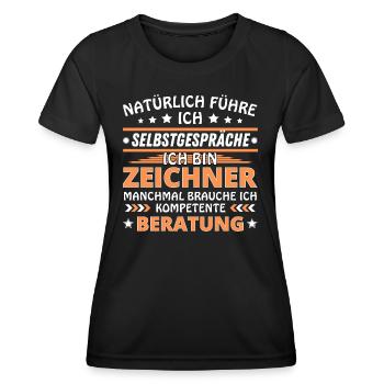 Ich führe Selbstgespräche - Zeichner Edition - Frauen Funktions-T-Shirt - Schwarz - Vorne - AI Model Female 172 light (172cm)