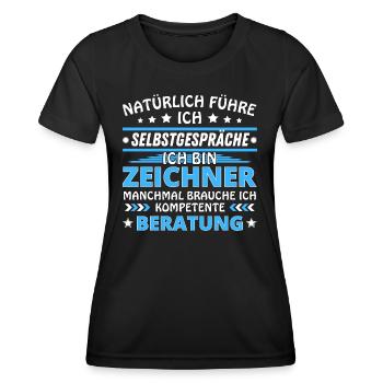 Ich führe Selbstgespräche - Zeichner Edition - Frauen Funktions-T-Shirt - Schwarz - Vorne - AI Model Female 172 light (172cm)