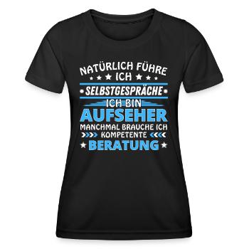 Ich führe Selbstgespräche - Aufseher Edition - Frauen Funktions-T-Shirt - Schwarz - Vorne - AI Model Female 172 light (172cm)