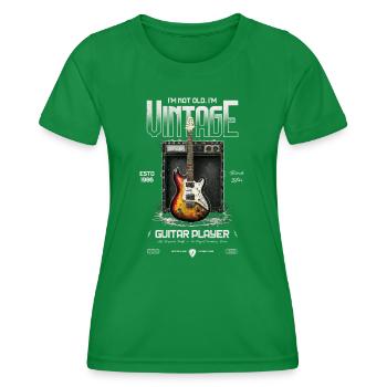 I'm Not Old I'm Vintage Retro 1986 Guitar Player - Women's Functional T-Shirt - kelly green - Front - AI Model Female 172 dark (172cm)