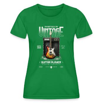 I'm Not Old I'm Vintage Retro 2009 Guitar Player - Women's Functional T-Shirt - kelly green - Front - AI Model Female 172 dark (172cm)