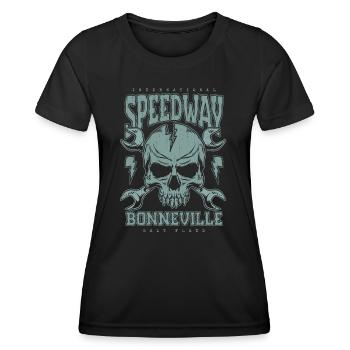 Bonneville Salt Flats Voiture de course rétro vintage - T-shirt sport Femme - noir - Devant - AI Model Female 172 light (172cm)