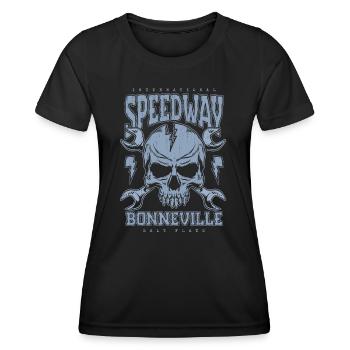 Bonneville Salt Flats Voiture de course rétro vintage - T-shirt sport Femme - noir - Devant - AI Model Female 172 light (172cm)