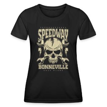 Bonneville Salt Flats Voiture de course rétro vintage - T-shirt sport Femme - noir - Devant - AI Model Female 172 light (172cm)