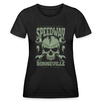 Bonneville Salt Flats Voiture de course rétro vintage - T-shirt sport Femme - noir - Devant - AI Model Female 172 light (172cm)