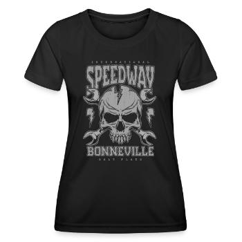 Bonneville Salt Flats Voiture de course rétro vintage - T-shirt sport Femme - noir - Devant - AI Model Female 172 light (172cm)