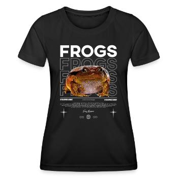 False Tomato Frog Streetwear Frog Keeper - Women's Functional T-Shirt - black - Front - AI Model Female 172 light (172cm)