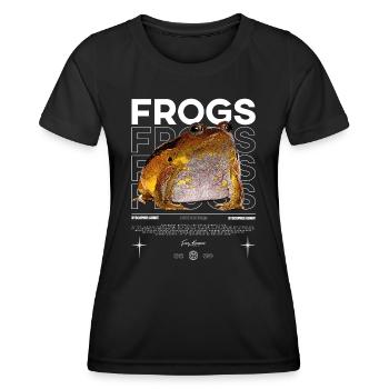 False Tomato Frog Streetwear Frog Keeper - Women's Functional T-Shirt - black - Front - AI Model Female 172 light (172cm)
