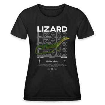 Grüner Baum Monitor Streetwear Lizard Keeper - Frauen Funktions-T-Shirt - Schwarz - Vorne - AI Model Female 172 light (172cm)