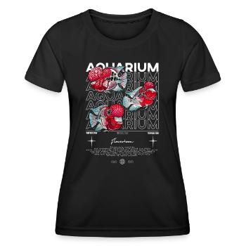 Flowerhorn Cichlid Monster Fish Keeper Streetwear - Frauen Funktions-T-Shirt - Schwarz - Vorne - AI Model Female 172 light (172cm)