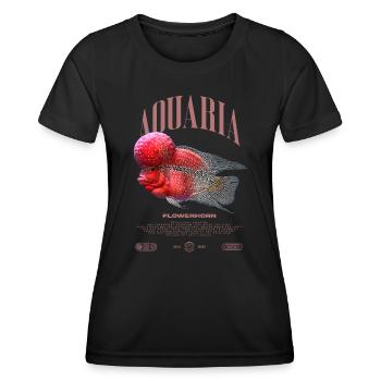 Flowerhorn Cichlid Fish Keeper Streetwear - T-shirt sport Femme - noir - Devant - AI Model Female 172 light (172cm)