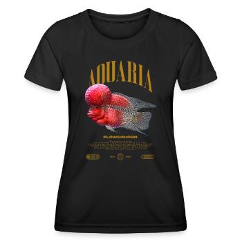 Flowerhorn Cichlid Fish Keeper Streetwear - Frauen Funktions-T-Shirt - Schwarz - Vorne - AI Model Female 172 light (172cm)