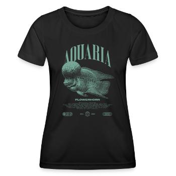 Flowerhorn Cichlid Fish Keeper Streetwear - T-shirt sport Femme - noir - Devant - AI Model Female 172 light (172cm)