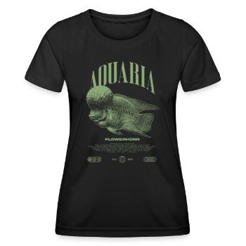 Flowerhorn Cichlid Fish Keeper Streetwear - Frauen Funktions-T-Shirt - Schwarz - Vorne - AI Model Female 172 light (172cm)