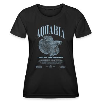 Betta Fish Keeper Modern Streetwear - Women's Functional T-Shirt - black - Front - AI Model Female 172 light (172cm)