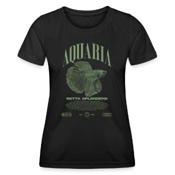 Betta Fish Keeper Modern Streetwear - Women's Functional T-Shirt - black - Front - AI Model Female 172 light (172cm)