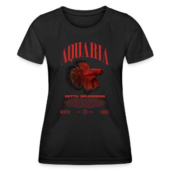 Betta Fish Keeper Modern Streetwear - Women's Functional T-Shirt - black - Front - AI Model Female 172 light (172cm)