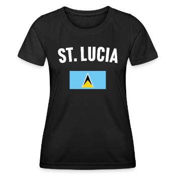 Drapeau de Sainte-Lucie - T-shirt sport Femme - noir - Devant - AI Model Female 172 light (172cm)