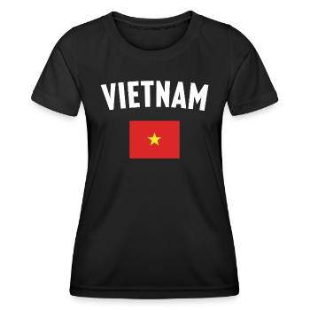 Drapeau du Vietnam - T-shirt sport Femme - noir - Devant - AI Model Female 172 light (172cm)