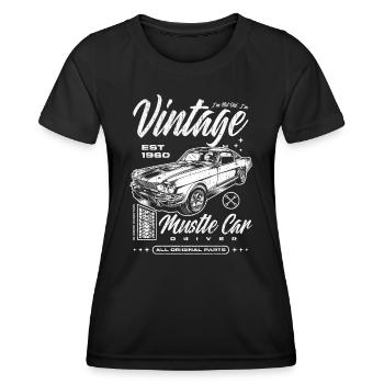 Ich bin nicht alt, ich bin ein Oldtimer, Oldtimer, Jahrgang 1960 - Frauen Funktions-T-Shirt - Schwarz - Vorne - AI Model Female 172 light (172cm)