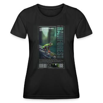 Oeil Rouge Rainette Forêt Tropicale Amphibien - T-shirt sport Femme - noir - Devant - AI Model Female 172 light (172cm)