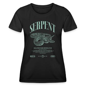 Gardien de reptiles python réticulé Streetwear - T-shirt sport Femme - noir - Devant - AI Model Female 172 light (172cm)