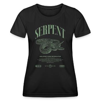 Gardien de reptiles python réticulé Streetwear - T-shirt sport Femme - noir - Devant - AI Model Female 172 light (172cm)