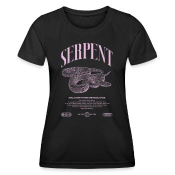 Gardien de reptiles python réticulé Streetwear - T-shirt sport Femme - noir - Devant - AI Model Female 172 light (172cm)