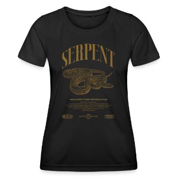 Gardien de reptiles python réticulé Streetwear - T-shirt sport Femme - noir - Devant - AI Model Female 172 light (172cm)