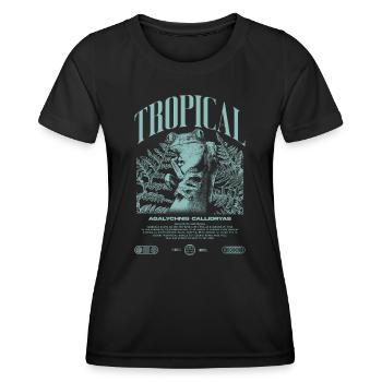 Grenouille arboricole aux yeux rouges Amphibien de la forêt tropicale - T-shirt sport Femme - noir - Devant - AI Model Female 172 light (172cm)